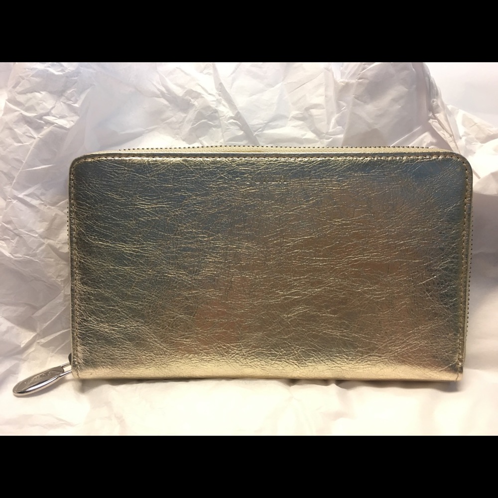 NEW Furla Gold Zip Around Wallet
